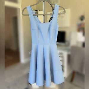 lulus (home before daylight) periwinkle blue mini skater dress